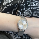 Guess Chelsea Quartz Silver Dial Silver Mesh Strap Watch For Women - W0647L6