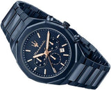 Buy Shop Maserati Stile Chronograph Blue Dial Blue Steel Strap Watch For Men - R8873642008 USA Online