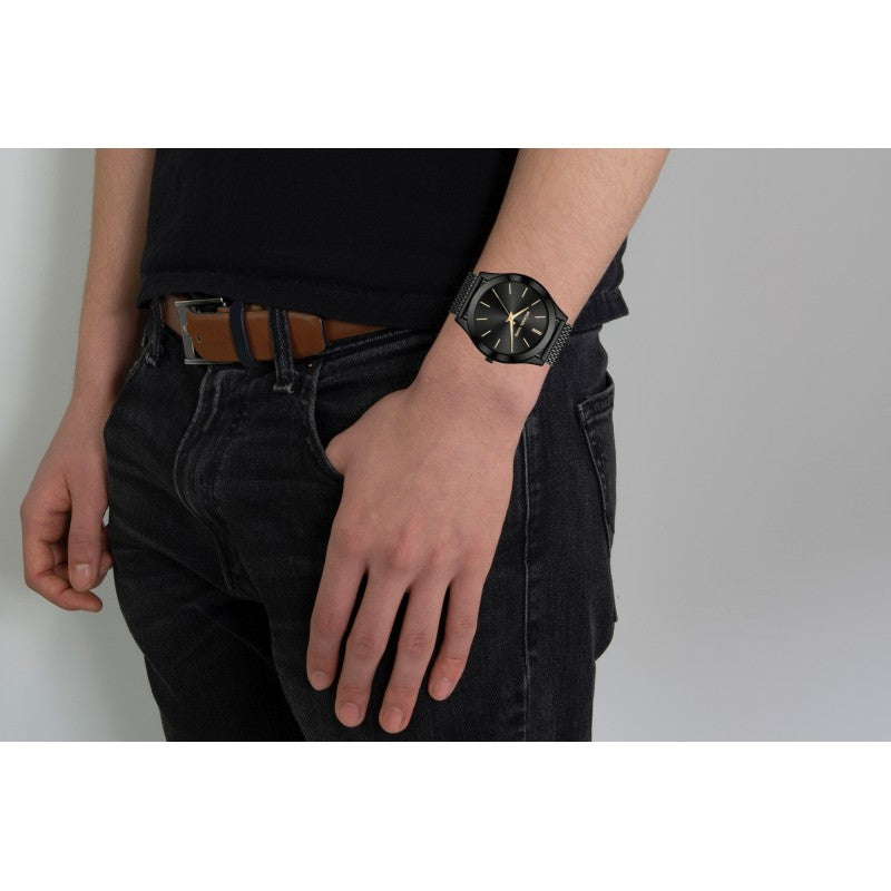 Buy Shop Michael Kors Slim Runway Black Dial Black Mesh Strap Watch for Women - MK8607 USA Online