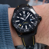 Buy Shop Tag Heuer Aquaracer Calibre 5 Automatic Black Dial Black Nylon Strap Watch for Men - WAY218A.FC6362 USA Online