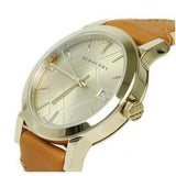 Burberry The City Gold Dial Brown Leather Strap Watch for Women - BU9133