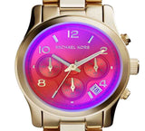 Buy Shop Michael Kors Runway Iridescent Pink Dial Gold Steel Strap Watch for Women - MK5939 USA Online