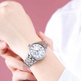 Buy Shop Tissot Chemin Des Tourelles Powermatic 80 Rubies Mother of Pearl Dial Silver Steel Strap Watch For Women - T099.207.11.113.00 USA Online