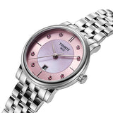 Tissot T Classic Carson Premium Mother of Pearl Pink Dial Silver Steel Strap Watch for Women - T122.210.11.159.00