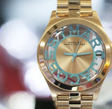 Buy Shop Marc Jacobs Henry Rose Gold Dial Rose Gold Steel Strap Watch for Women - MBM3296 USA Online