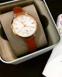 Buy Shop Fossil Jacqueline White Dial Brown Leather Strap Watch for Women - ES3842 USA Online