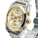 Buy Shop Emporio Armani Classic Chronograph White Dial Two Tone Steel Strap Watch For Men - AR0396 USA Online