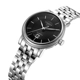 Tissot T Classic Carson Premium Automatic Lady Black Dial Silver Steel Strap Watch for Women - T122.207.11.051.00