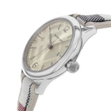 Buy Shop Burberry The Classic Guilloche Silver Dial Grey Leather Strap Watch for Women - BU10113 USA Online