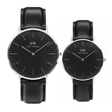 Buy Shop Daniel Wellington Classic Sheffield Black Dial Black Leather Strap Watch For Women - DW00100145 USA Online
