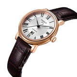 Tissot T Classic Carson Premium White Dial Brown Leather Strap Watch for Women - T122.207.36.033.00