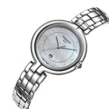 Tissot T Lady Flamingo Diamonds White Dial Silver Steel Strap Watch For Women - T094.210.11.116.01