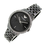 Buy Shop Emporio Armani Crystal Ceramica Black Dial Black Steel Strap Watch For Women - AR1478 USA Online