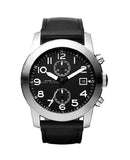 Marc Jacobs Larry Black Dial Black Leather Strap Watch for Men - MBM5054