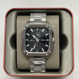 Buy Shop Fossil Inscription Multifunction Black Dial Silver Steel Strap Watch for Men - BQ2655 USA Online