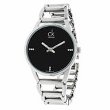 Buy Shop Calvin Klein Stately Black Dial Silver Steel Strap Watch for Women - K3G2312S USA Online