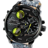 Buy Shop Diesel Big Daddy Chronograph Black Dial Black Leather Strap Watch For Men - DZ7311 USA Online