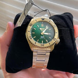 Buy Shop Seiko 5 Sports HUF Limited Edition Green Dial Gold Steel Strap Watch For Men - SRPJ20 USA Online