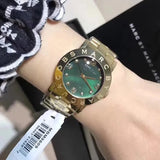Buy Shop Marc Jacobs Amy Green Dial Gold Steel Strap Watch for Women - MBM8609 USA Online