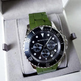 Buy Shop Michael Kors Everest Chronograph Black Dial Green Silicone Strap Watch For Men - MK8981 USA Online