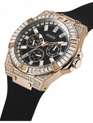 Buy Shop Guess Zeus Multifunction Crystals Black Dial Black Silicone Strap Watch For Men - GW0208G4 USA Online
