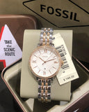 Buy Shop Fossil Jacqueline White Dial Two Tone Steel Strap Watch for Women - ES3634 USA Online