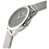 Buy Shop Calvin Klein Minimal Grey Dial Silver Mesh Bracelet Watch for Women - K3M2312X USA Online