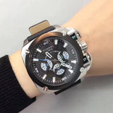 Buy Shop Diesel BAMF Chronograph Black Dial Black Leather Strap Watch For Men - DZ7345 USA Online