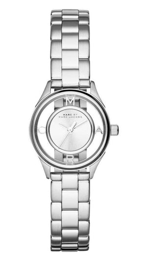Buy Shop Marc Jacobs Tether Transparent Silver Dial Silver Steel Strap Watch for Women - MBM3416 USA Online