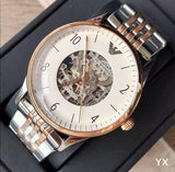 Buy Shop Emporio Armani Meccanico White Dial Two Tone Steel Strap Watch For Men - AR1921 USA Online