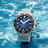 Buy Shop Tissot Seastar 1000 Chronograph Blue Dial Silver Mesh Bracelet Watch For Men - T120.417.11.041.02 USA Online