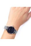 Buy Shop Emporio Armani Gianni T Bar Dark Blue Dial Silver Stainless Steel Watch For Women - AR11091 USA Online