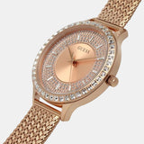 Buy Shop Guess Soiree Diamonds Rose Gold Dial Rose Gold Mesh Bracelet Watch for Women - GW0402L3 USA Online