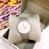 Buy Shop Calvin Klein Minimal White Dial Silver Mesh Bracelet Watch for Women - K3M52152 USA Online