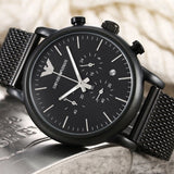 Buy Shop Emporio Armani Sport Chronograph Black Dial Black Mesh Bracelet Watch For Men - AR1968 USA Online