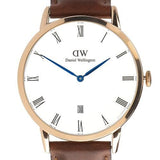Buy Shop Daniel Wellington Dapper St Mawes White Dial Brown Leather Strap Watch For Men - DW00100083 USA Online