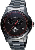 Buy Shop Gucci G-Timeless Chronograph Black Dial Black Steel Strap Watch For Men - YA126269 USA Online