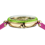 Buy Shop Versace Palazzo Empire Green Dial Pink Leather Strap Watch for Women - VCO150017 USA Online