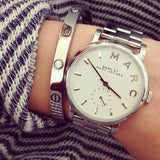 Buy Shop Marc Jacobs Baker White Dial Silver Steel Strap Watch for Women - MBM3242 USA Online