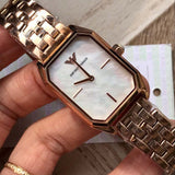 Buy Shop Emporio Armani Giola White Mother of Pearl Dial Rose Gold Steel Strap Watch For Women - AR11147 USA Online