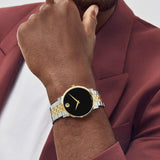 Buy Shop Movado Museum Classic Black Dial Two Tone Steel Strap Watch for Men - 0607200 USA Online
