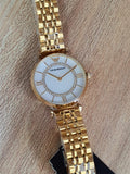 Buy Shop Emporio Armani Gianni T Bar White Mother of Pearl Dial Gold Steel Strap Watch For Women - AR1907 USA Online
