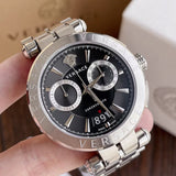 Buy Shop Versace Quartz Black Dial Silver Steel Strap Watch For Men - VBR080018 USA Online