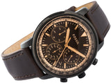 Buy Shop Fossil Goodwin Chronograph Brown Dial Brown Leather Strap Watch for Men - FS5529 USA Online