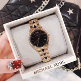 Buy Shop Michael Kors Runway Mercer Quartz Black Dial Two Tone Steel Strap Watch For Women - MK6672 USA Online