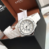 Coach Preston White Dial White Steel Strap Watch for Women - 14503462