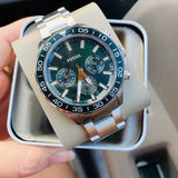 Buy Shop Fossil Bannon Chronograph Green Dial Silver Steel Strap Watch for Men - BQ2492 USA Online