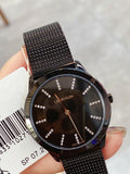 Buy Shop Calvin Klein Minimal Diamonds Black Dial Black Mesh Bracelet Watch for Women - K3M22X2X USA Online