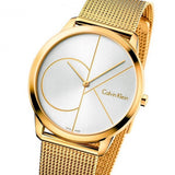 Buy Shop Calvin Klein Minimal White Dial Gold Mesh Bracelet Watch for Men - K3M21526 USA Online