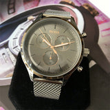 Buy Shop Hugo Boss Companion Chronograph Grey Dial Silver Mesh Bracelet Watch For Men - 1513549 USA Online